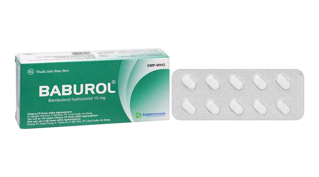 Bamburol 10mg Agimex (H/30v) - điều trị hen phế quản, viêm phế quản mạn & khí phế thủng hiệu quả 1 lần/ngày